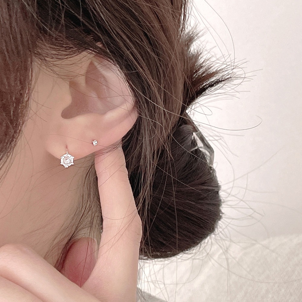 [무배][silver 925] Propose 실버 큐빅 원터치 귀걸이
